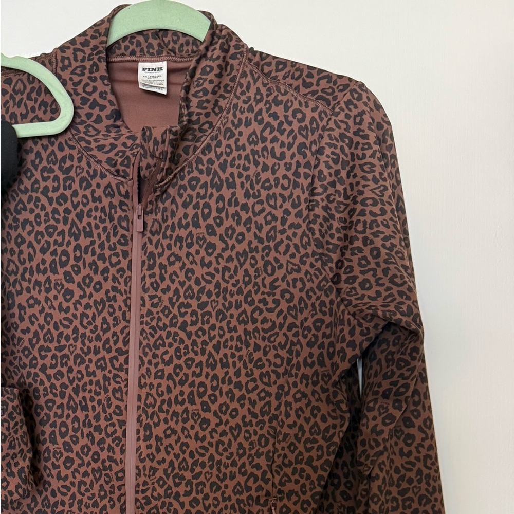 PINK Victoria's Secret Leopard Print Jacket and Black Pants
